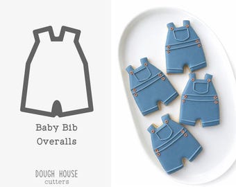 Baby Bib Overalls Cookie Cutter