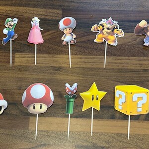 Super Mario Cupcake Toppers x 12