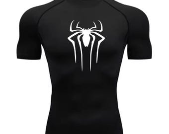 SpiderMan Themed Compression Shirt: Gym Workout Tee