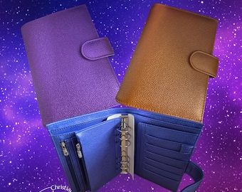 Deluxe Budget Binder A6 mit Magnetverschluß| Cash Stuffing Organizer mit großen Ringen | Blau, Lila oder Orange