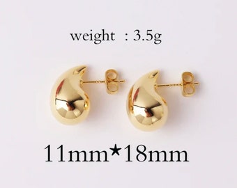 Small Drop Waterdrop Earrings Gold / Bottega Veneta Style/ Teardrop Earrings / Drop Earrings/ Kylie Earrings/ 1 Pair/ Bottega Style