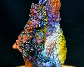 56)Blue-purple Yellow Color Iridescent Goethite ,100% natural ,Mineral Specimens , Hematite