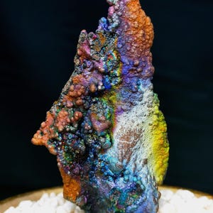 56) Blau-violett-gelb schimmernder Goethit, 100 % natürlich, Mineralproben, Hämatit (59 g)
