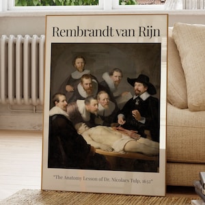 Rembrandt&#39;s Anatomy Lesson Print: Nicolaes Tulp, Modern Wall Art (Digital Download)
