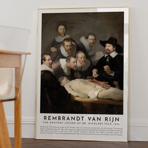 Rembrandt&#39;s Anatomy Lesson Print: Nicolaes Tulp Painting (Digital Download)