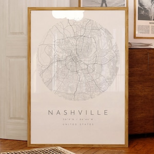 Nashville Karte Druck, Nashville Stadt, Nashville Karte Poster, Stadt Karte Druck, minimalistische Karte, Geschenkidee, schwarz weiß Karte, Stadtplan