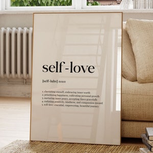 Self-love Definition, Printable Wall Art, Dictionary Meaning, Gift for Self-love, Self-love Quote, Digital Instant Download, Family Gift