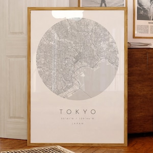 Tokyo Karte Druck, Tokyo City, Tokyo Karte Poster, Stadt Karte Druck, minimalistische Karte, Geschenkideen, schwarz und weiß Karte, Stadtplan, Stadtplan