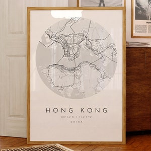 Hong Kong Karte Drucken, Hong Kong City, Hong Kong Karte Poster, Stadt Karte Drucken, minimalistische Karte, Geschenkideen, schwarz und weiß Karte, Stadt Map, Stadt Map,
