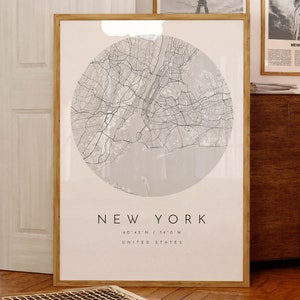 New York Karte Druck, New York City, New York Karte Poster, Stadt Karte Druck, minimalistische Karte, Geschenkideen, schwarz weiß Karte, Stadtpläne