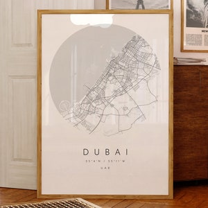 dubai Karte Druck, dubai Stadtplan, dubai Karte Poster, Stadt Karte Druck, minimalistische Karte, Geschenkideen, schwarz weiß Karte, Stadtplan