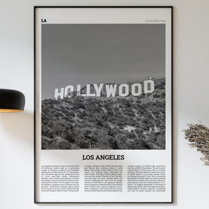 Los Angeles Photography Print: Black and White Cityscape (Digital Download)