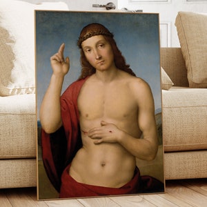 Christ Blessing, Raphael de Sanzio, Famous Painting, Classic Painting, Museum Quality Print, Vintage Wall Art, Vintage Print