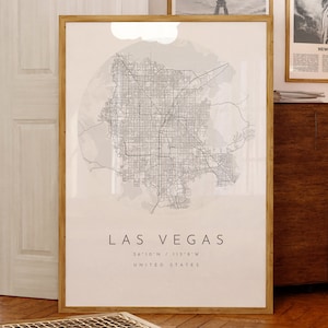 Las Vegas Karte Druck, Las Vegas City, Las Vegas Karte Poster, Stadt Karte Druck, minimalistische Karte, Geschenkideen, schwarz weiß Karte, Stadtplan, Stadtplan