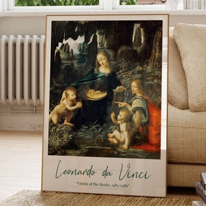 Virgin of the Rocks, Leonardo da Vinci, Famous Painting, Painting Poster, Modern Wall Art, Art Print