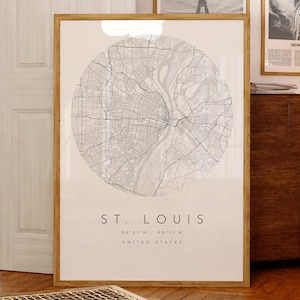 St. Louis Map Print: Minimalist Black and White City Art (Digital Download)
