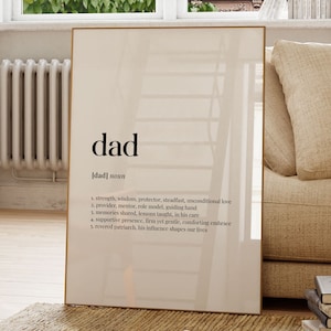 Dad Definition, Printable Wall Art, Dictionary Meaning, Gift for Dad, Dad Quote, Digital Instant Download, Family Gift