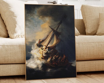 Rembrandt - Christ in the Storm - Vintage Painting (Digital Download)