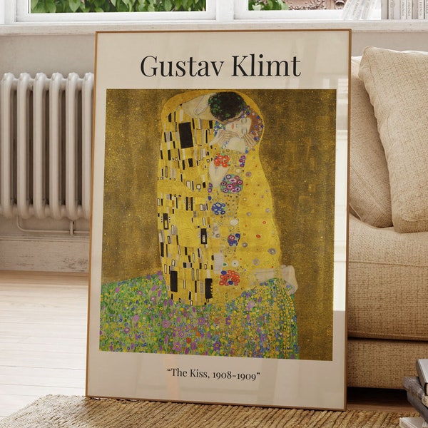 The Kiss, Gustav Klimt, Famous Painting, Painting Poster, Modern Wall Art, Art Print