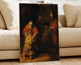 Rembrandt&#39;s Return of the Prodigal Son - Vintage Fine Art Print (Digital Download)
