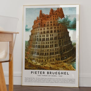 The Tower of Babel, Pieter Brueghel, Famous Painting, Painting Poster, Modern Wall Art, Art Print, Art Poster with Description