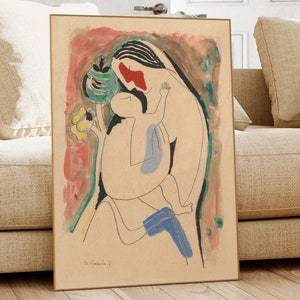 Mikulas Galanda Madre e bambino Stampa artistica vintage (download digitale)