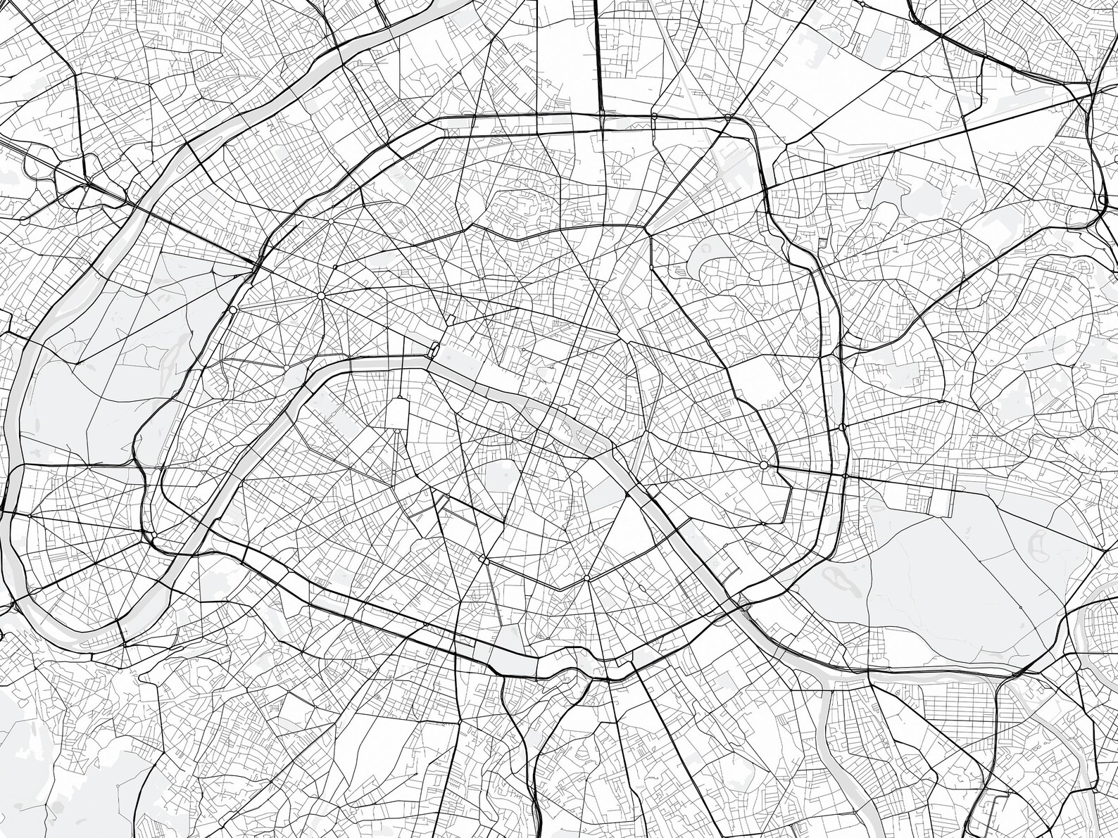 Paris Map Print, Paris City, Paris Map Poster, City Map Print ...
