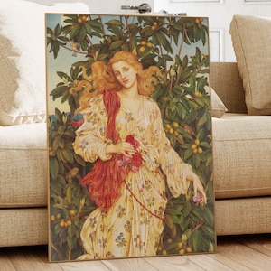Flora, Evelyn De Morgan, Pintura famosa, Pintura clásica, Impresión de calidad de museo, Arte de pared vintage, Impresión vintage