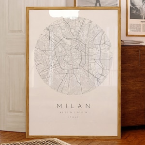 Mailand Karte Druck, Mailand Karte Poster, Stadt Karte Druck, minimalistische Karte, Geschenkideen, schwarz-weiß Karte, Stadtplan, Danksagung