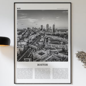 Boston Travel Print | Black and White Travel Print | City Photo | Digital Download | Printable Art
