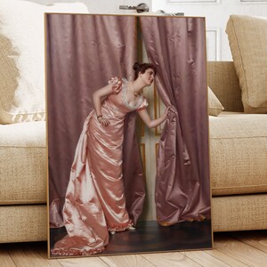 Lady in Pink, Vittorio Reggianini, Famous Painting, Classic Painting, Museum Quality Print, Vintage Wall Art, Vintage Print