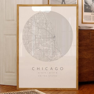 Chicago Karte Druck, Chicago City, Chicago Karte Poster, Stadt Karte Druck, minimalistische Karte, Geschenkideen, schwarz-weiße Karte, Stadtpläne