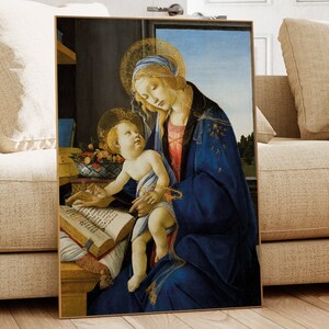 Botticelli&#39;s Virgin and Child Painting: Museum Quality Vintage Art (Digital Download)