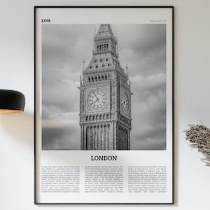 London Black and White Photo Print: City Travel Art (Digital Download)