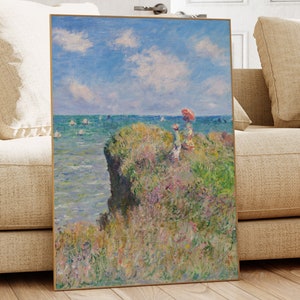 The Cliff Walk at Pourville, Claude Monet, Famous Painting, Classic Painting, Museum Quality Print, Vintage Wall Art, Vintage Print