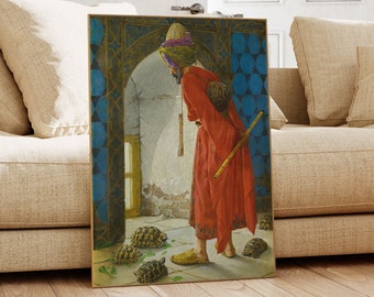 The Tortoise Trainer, Osman Hamdi Bey, Famous Painting, Classic Painting, Museum Quality Print, Vintage Wall Art, Vintage Print