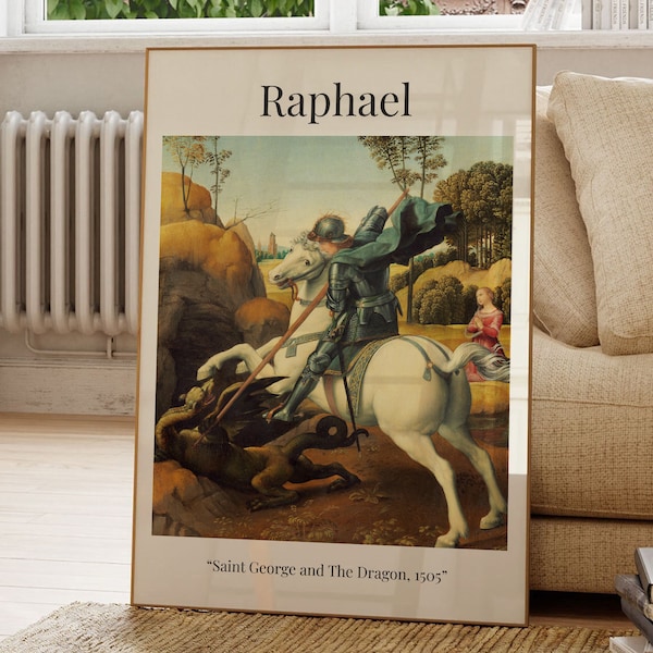 Saint George and The Dragon, Raphael, Famous Painting, Painting Poster, Modern Wall Art, Art Print