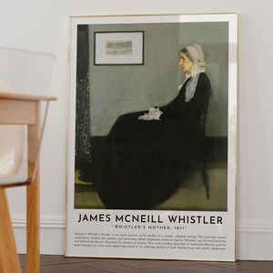 Whistler&#39;s Mother, James Mcneill Whistler, Famous Painting, Painting Poster, Modern Wall Art, Art Print, Art Poster with Description