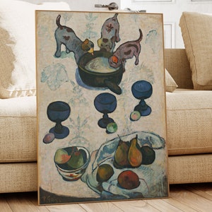 Paul Gauguin Still Life with Puppies Print: Vintage Wall Art (Digital Download)