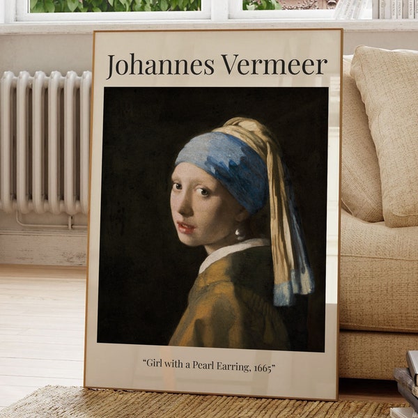 Girl with a Pearl Earring, Johannes Vermeer, Famous Painting, Painting Poster, Modern Wall Art, Art Print