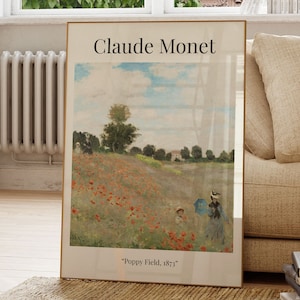 Claude Monet Poppy Field Print: Famous Painting Poster (Digital Download)