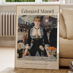 A Bar at the Folies-Bergere, Edouard Manet, Famous Painting, Painting Poster, Modern Wall Art, Art Print