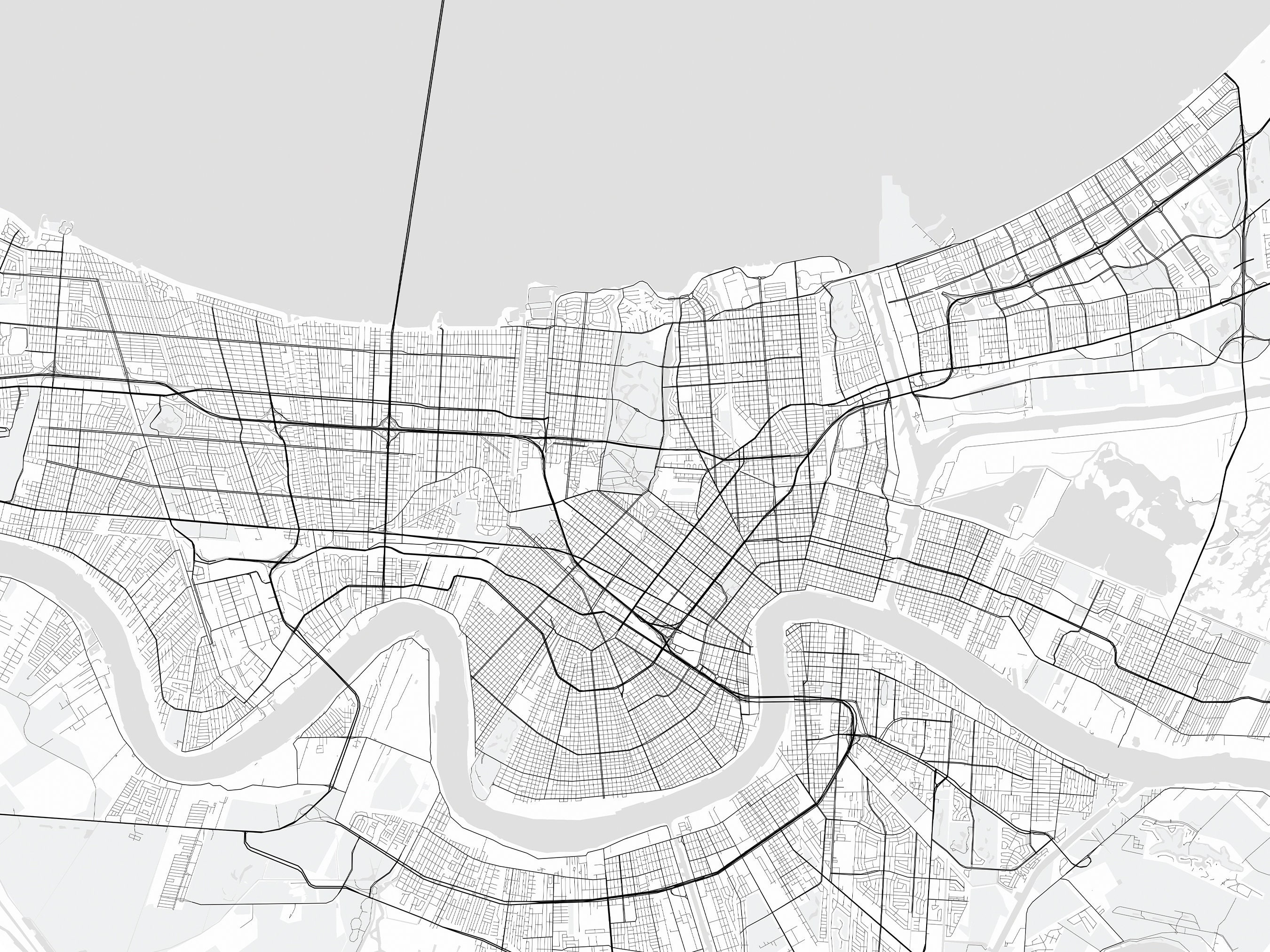 New Orleans Map Print, New Orleans City, New Orleans Map Poster, City
