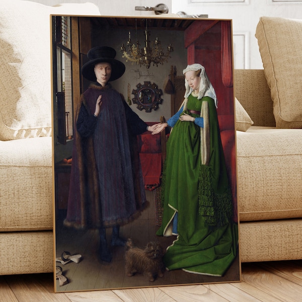 The Arnolfini Portrait, Jan van Eyck, Famous Painting, Classic Painting, Museum Quality Print, Vintage Wall Art, Vintage Print