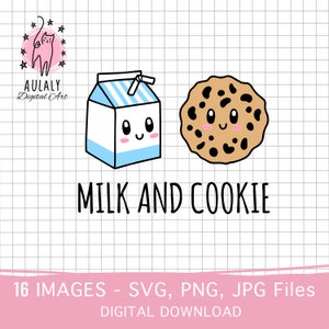 Milch und Keks Bundle svg, Milch und Keks png, Twin Bodysuit, süßes Essen, kawaii, lustiges SVG, Bester Freund Shirts, Milch und Keks Aufkleber