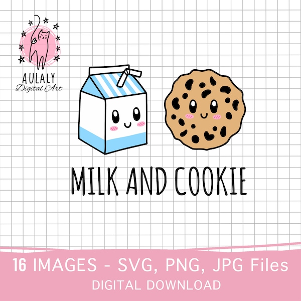 milk and cookie svg, milk and cookie png, Twin bodysuit, cute food, kawaii, funny SVG, Best Friend Shirts, milk and cookie sticker SVG