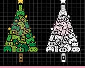 Christmas Game Controller SVG, Christmas Joysticks SVG, Funny Gamer Christmas SVG, Christmas Tree Gamer Svg, Game Controller Assemble Tree