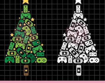 Christmas Game Controller SVG, Christmas Joysticks SVG, Funny Gamer Christmas SVG, Christmas Tree Gamer Svg, Game Controller Assemble Tree