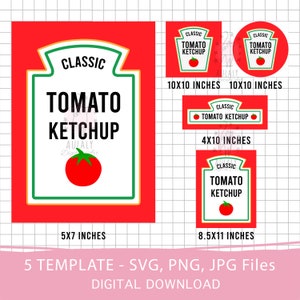 Template tomato sauce and mustard, ketchup and mustard svg, Group condiment shirts, sauces svg shirts, Mustard svg, label svg, Personal Use
