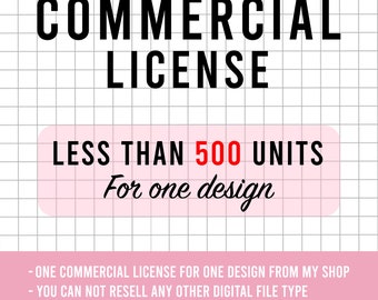 Commerciële licentie voor één ontwerp (minder dan 500 stuks)